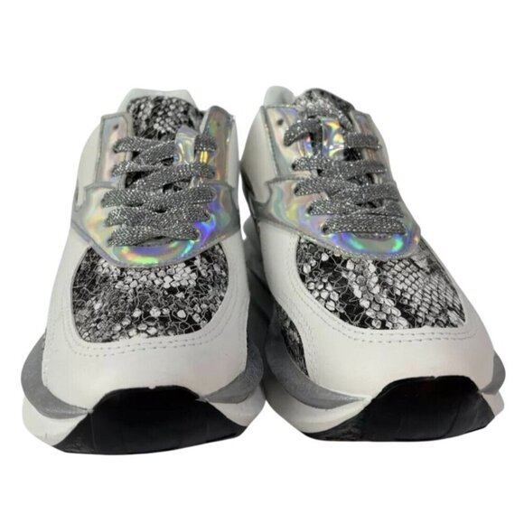 UNILADY / Franky-2 / Sneaker / Reflective & Snakeskin / Pattern Chunky Sneakers - Picture 4 of 9